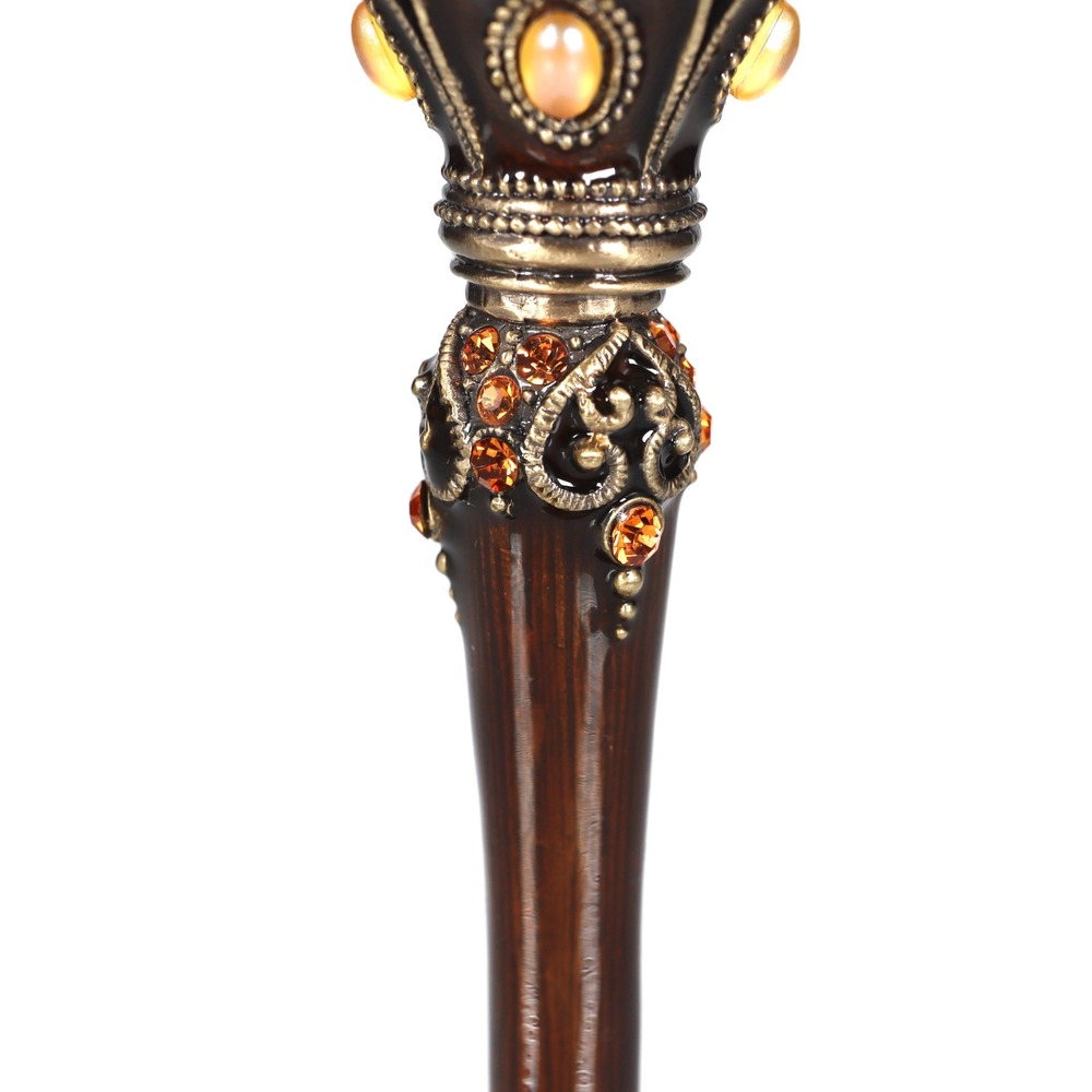 RARE VTG Ornate Jeweled Wine Glass Crystals Enameled Bronze Stem Gothic Romantic - Picture 3 of 7